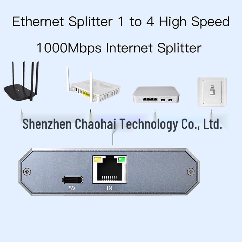1000 Mbps Gigabit Network Switch Splitter: 1-In-2-Out and 1-In-4-Out