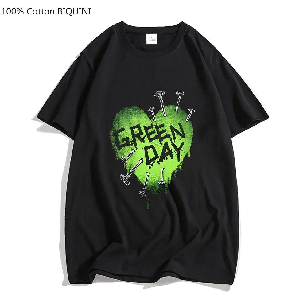 Музыка G-green Day Футболки рок-группы Унисекс Футболки унисекс из 100% хлопка Красивые футболки Unisexga Графическое чувство дизайна Aldult LOOSE