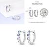 Sparkling Women Hoop Earrings 925 Copper Heart Shape Star Moon Round Blue Zircon Fit Origina Drop Earrings Zircon Holiday Gifts