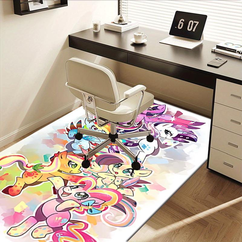 Коврик для стула My Little Pony: Милый Мультяшный Коврик-Лошадка для Домашнего Декора, Подарок-Ковер для Офиса
