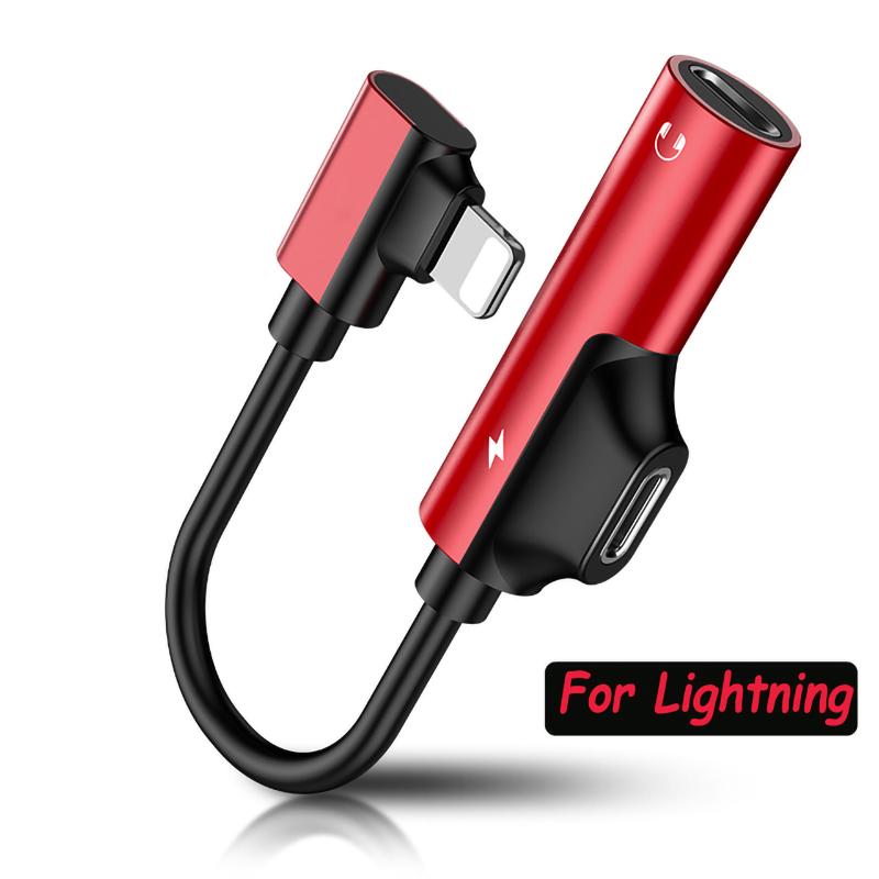 AUX Lightning USB C To 3.5mm Jack Audio Charging 2 In 1 Connector Earphone Changer Dual Plug For Iphone 11 12 Huawei Xiaomi Mi Note 7 8 9 Type-C Cable