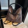 PU Zipper Shoulder Bag Soft Large Capacity Trendy Crossbody Bag Pendular Designer Bag Leopard Print New