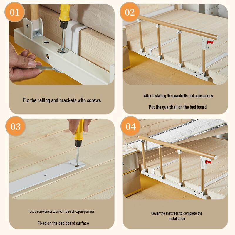 Meiruide Foldable Bedside Safety Rail for Elderly
