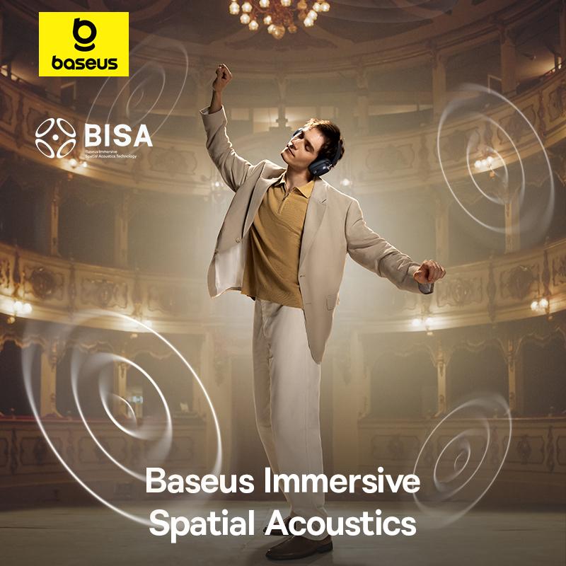 Baseus Беспроводные наушники Bowie 10 Max с шумоподавлением, время прослушивания 120 часов, игровая гарнитура с низкой задержкой