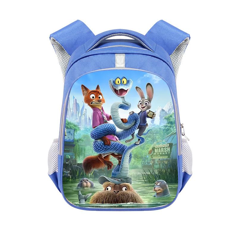 Zootopia 2 Backpack, Cute Cartoon Schoolbag for Students, Fresh Blue and Lightweight 0195 KTB
