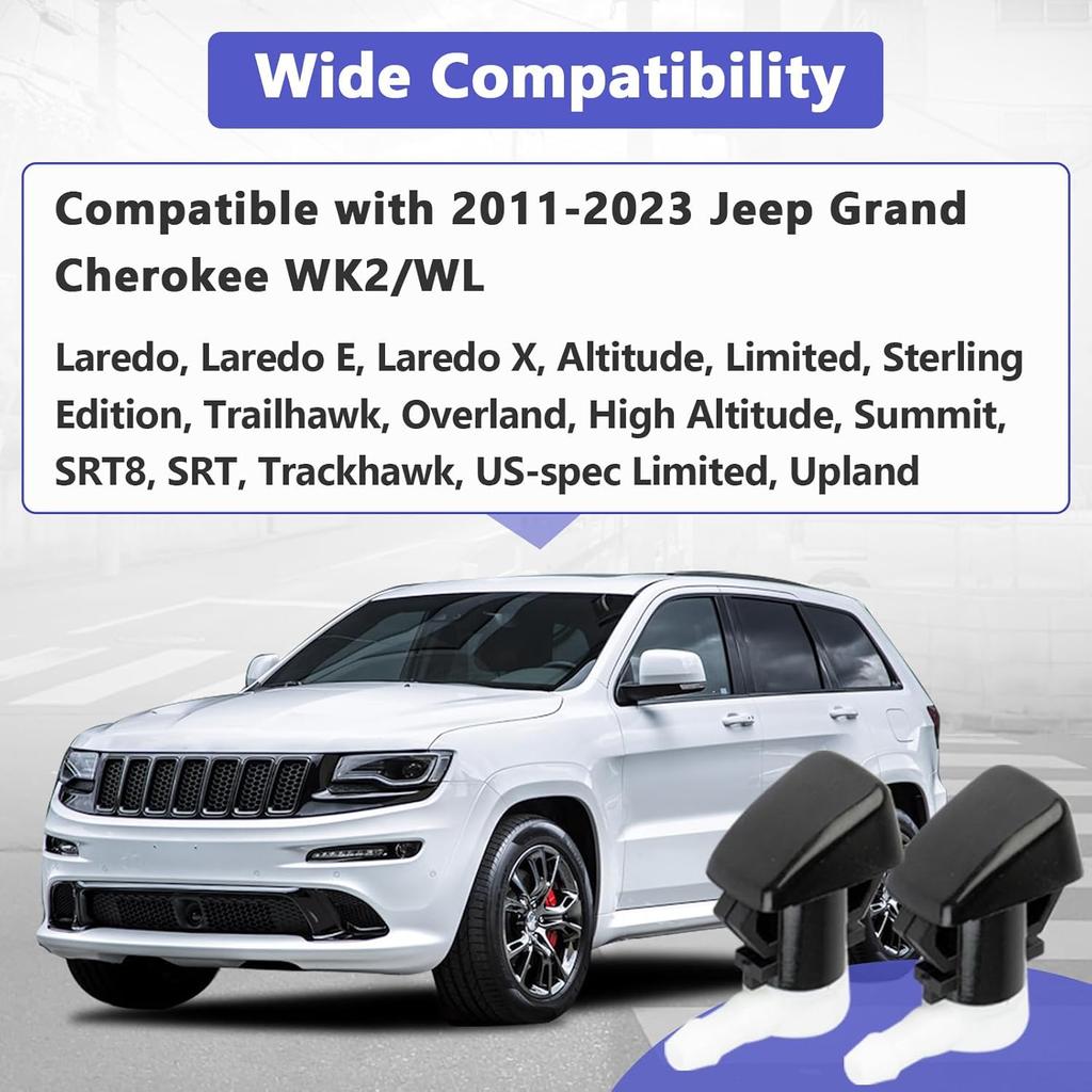 2 шт. 68260443AA Форсунки омывателя лобового стекла Совместимы с Jeep Grand Cherokee WK2 WL 2011-, Аксессуары омывателя Jeep Grand Cherokee Заменяет 55372143AB