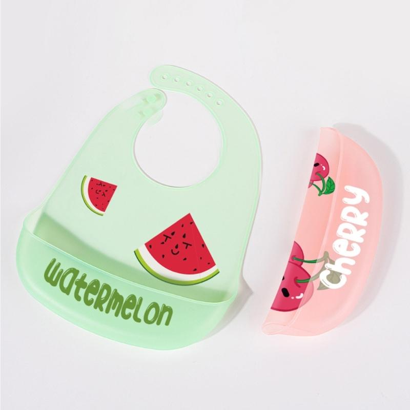 Детский силиконовый слюнявчик мультяшный слюнявчик для кормления водонепроницаемый детский для мальчика девочки моющийся слюнявчик защита от пролитой еды с карманом для еды