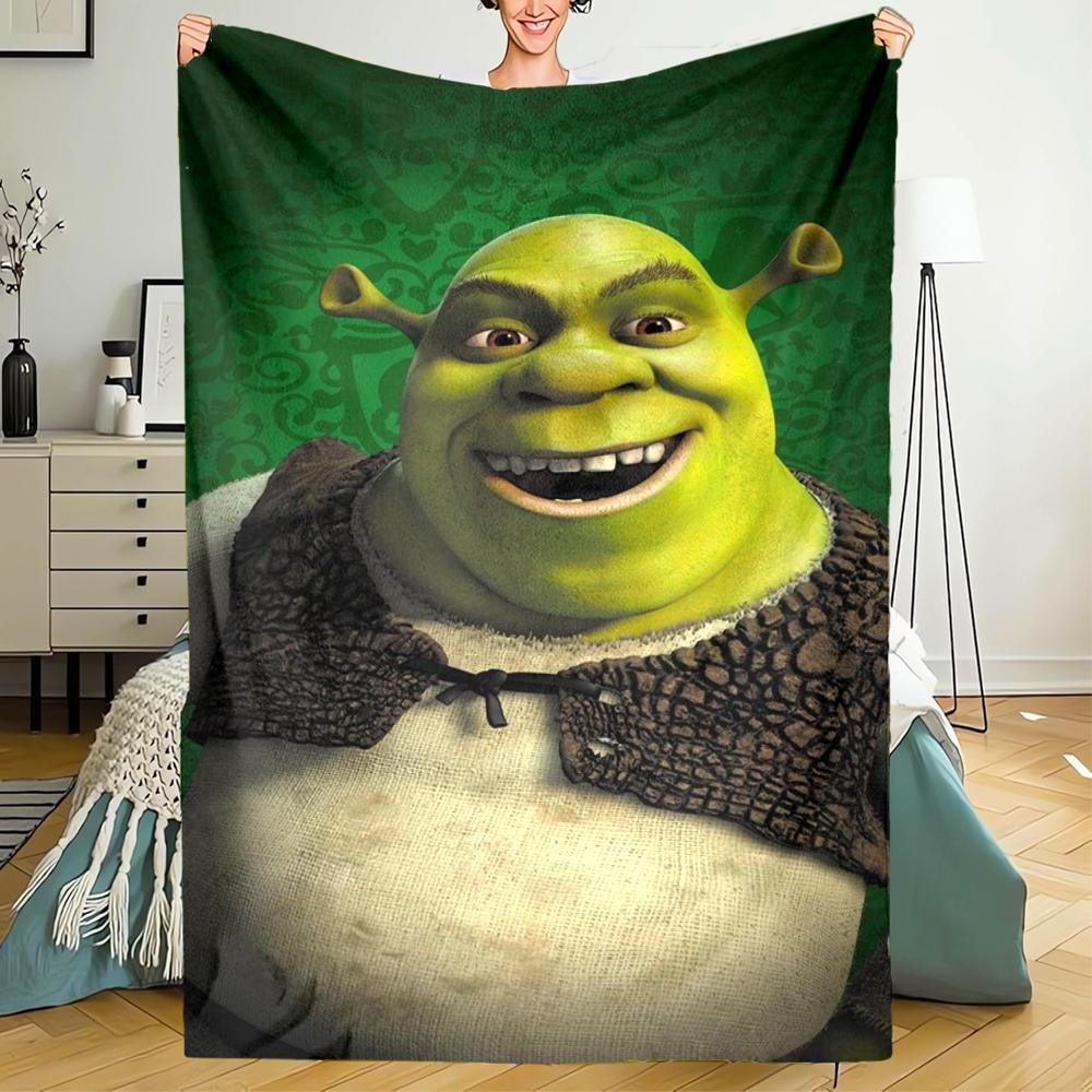 Shrek Theme Printed Blanket - Perfect for Couch, Bed, Travel & Outdoor Use | Machine Washable, Cozy & Durable.