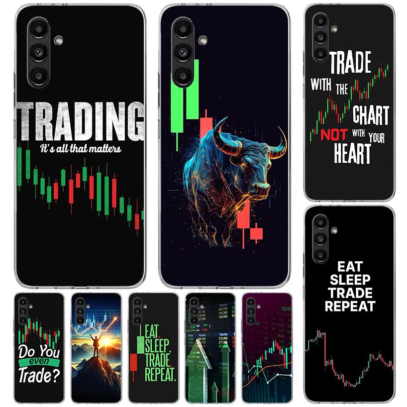Trade Investment Forex Stock Market Phone Case For Samsung A17 A16 A26 A36 A56 A15 A14 A13 A55 A54 A53 A35 A34 A33 A25 A24 A23 A