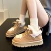 Fashion 2024 Winter New Women's Keep Warm Cotton Shoes Fashion Platform Lace Up Low Top Sneakers Women Casual Plus Velvet Snow Boots