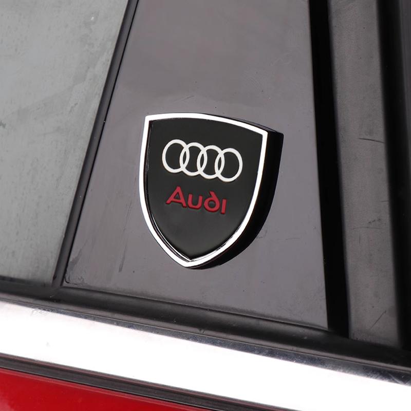 1/2Pc Metal Car Shield Logo Side Body Tail Trunk Sticker For qaz22 A1 A3 A4 A5 A6 B5 B6 B7 B8 C5 C6 C7 A7 A8 Q3 Q5 Q7 TT 8V Decal
