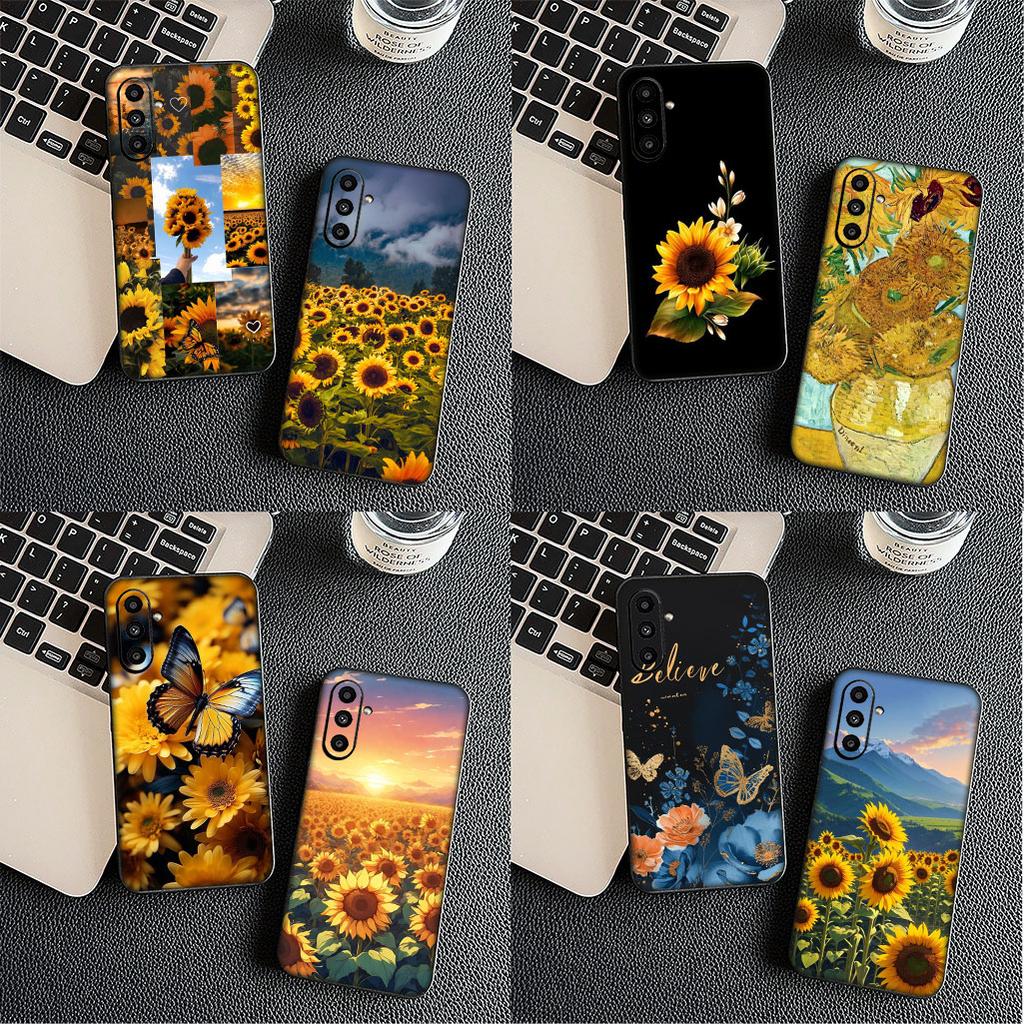 Cover for Samsung Galaxy S22 S21 S20 Fe Ultra S9 Plus + A13 A22 M21 M31 M55 M15 Protective Phone Case With Sunflower Flower