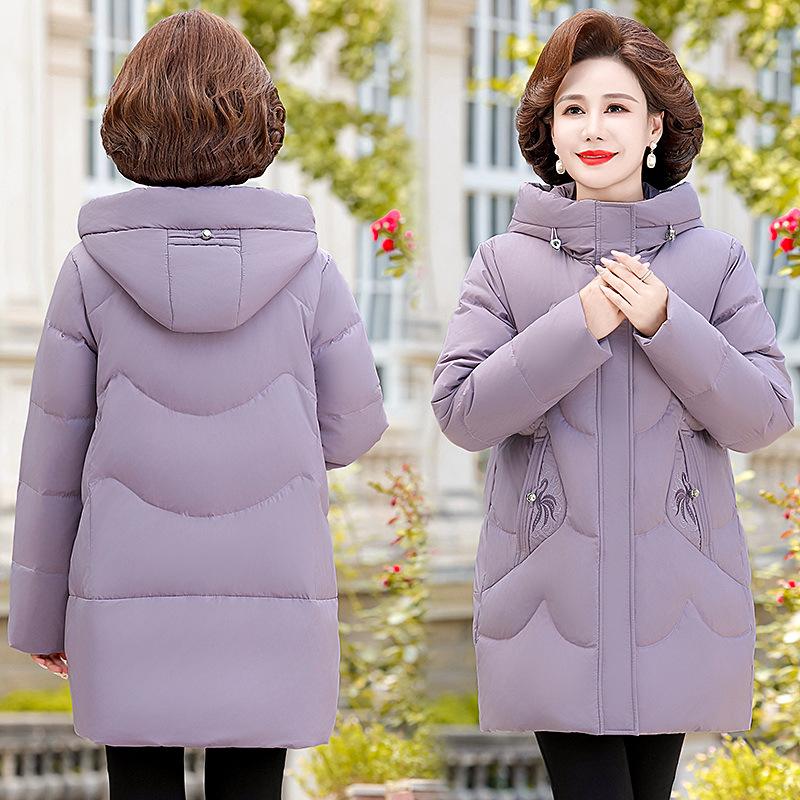 Mom's Down Jacket Women's Mid-length Winter New Style Middle-aged and Elderly Women's Winter Thickened Jacket