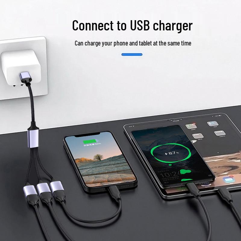3-в-1 USB-удлинитель-разветвитель для компьютера, ноутбука и зарядки телефона