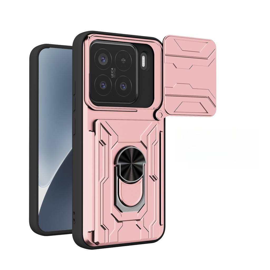 Чехол для Xiaomi 15 с вращающимся кольцом для камеры, слотом для карты, вращающимся магнитным кольцом для автомобиля, защитная крышка