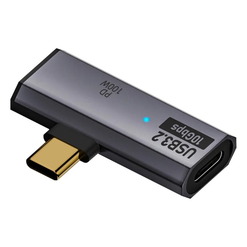Адаптер USB C 2 в 1 90 градусов Адаптер USB C папа к двойному гнезду Адаптер-удлинитель USB C 3.2 100 Вт Устройство Type C