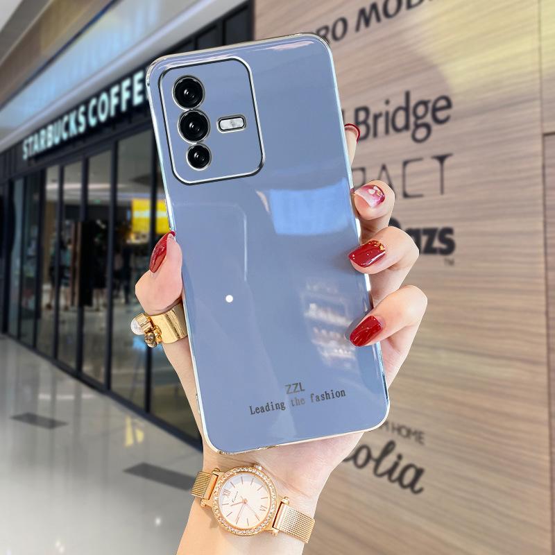 Применимо к чехлу для мобильного телефона vivoS12 S12Pro с защитой объектива, прямой край, глянцевое электролитическое покрытие, мягкий чехол, ледяной защитный чехол