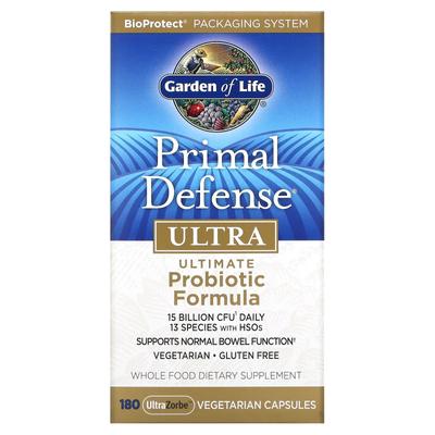 Garden of Life, Primal Defense, Ultra, Ultimate Probiotic Formula, UltraZorbe 180 растительных капсул