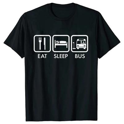 Крутые футболки Eat Sleep Bus Driver с графикой, Y2k топы, уличная одежда, с коротким рукавом, подарки на день рождения, летняя футболка, мужская одежда#Цвет(1)