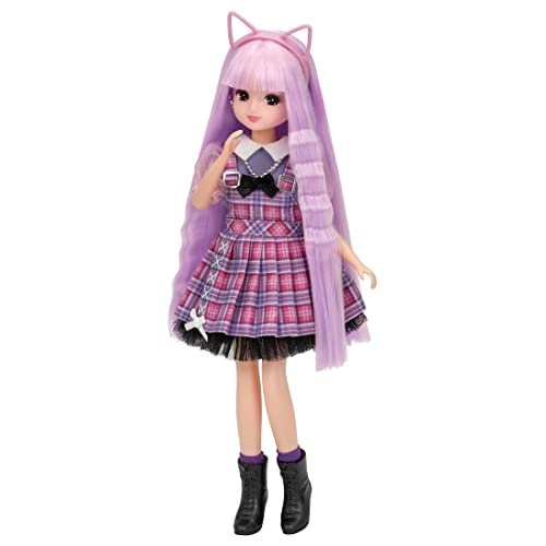 Takara Tomy Plastic Licca-chan Doll Rainbow Curl Licca-chan Dress-up Play Toy for Girls Ages 3 and Up