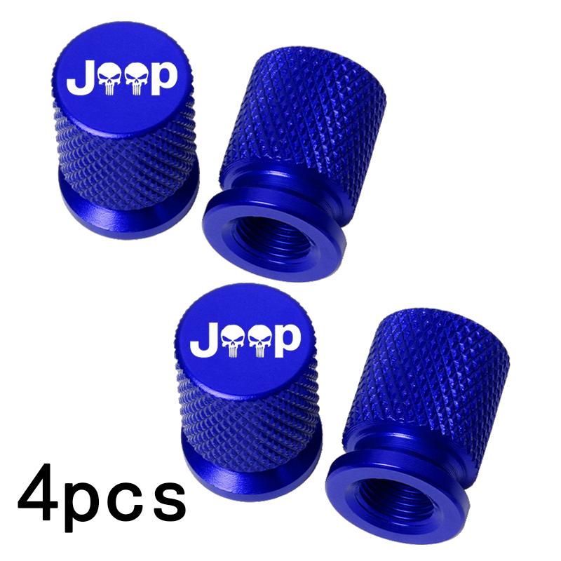 Car Wheel Tire Valve Caps Tyre Stem Covers Airdust Waterproof For Jeep Renegade Compass Wrangler Patriot Grand Cherokee Rubicon AMR1