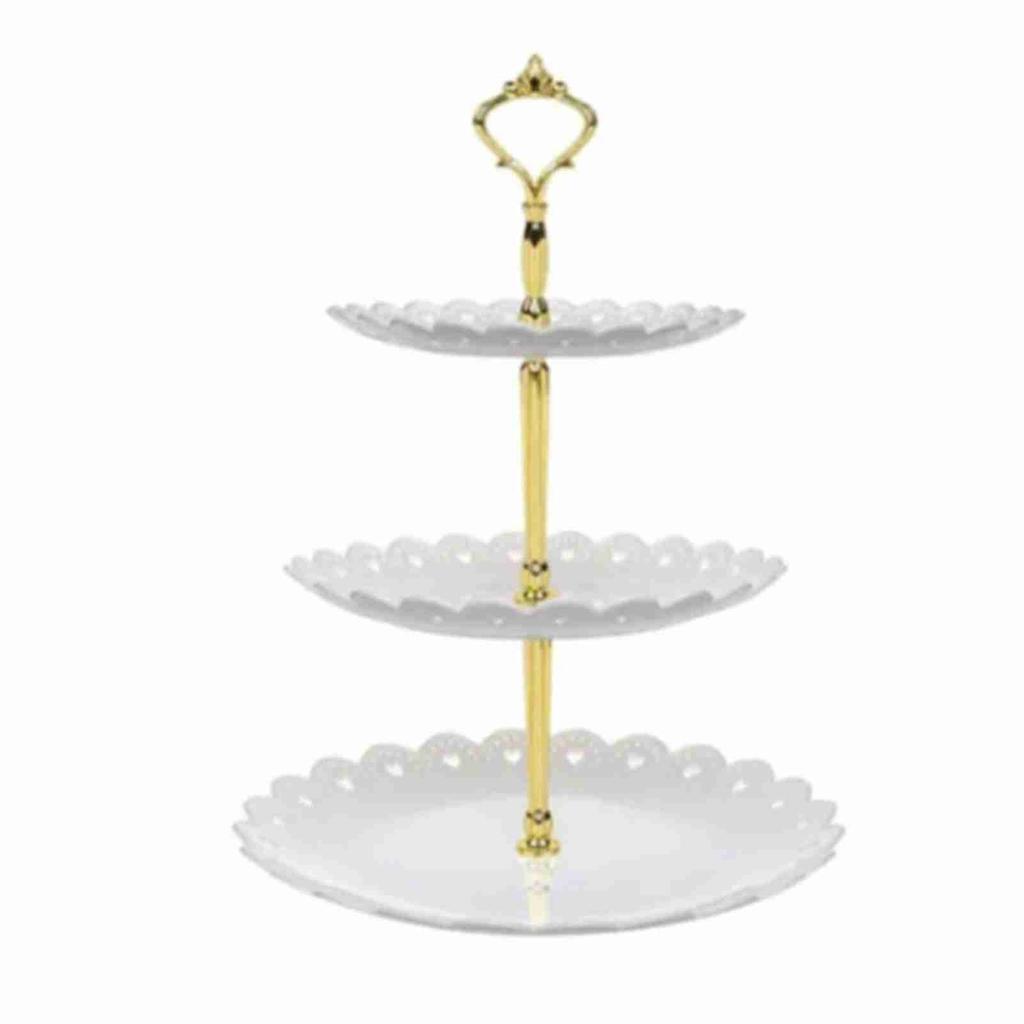 3-х уровневая подставка для десертного подноса, роскошная пластиковая фруктовая тарелка, стойка для торта для гостиной, свадьбы C