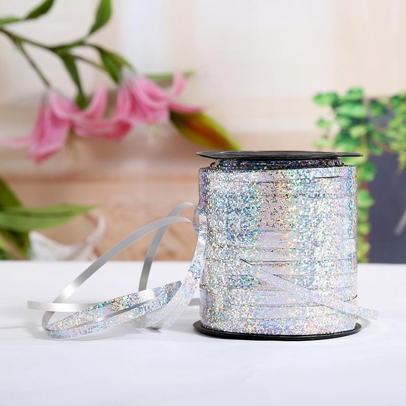 1roll 250m Laser Ribbon, Mixed Color, for Gift Wrapping, Handicraft, Wedding Party Decoration