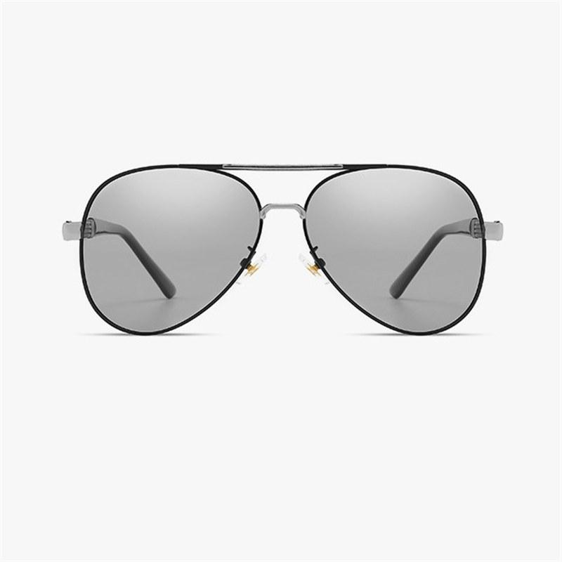 Мужские фотохромные поляризационные солнцезащитные очки в металлической оправе, модный дизайн, очки-пилоты для мужчин, мужские солнцезащитные очки с антибликовым покрытием UV400 для вождения