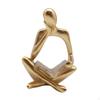 Gold Thinker Statue Resin Sculpture for Home Accent And Gift Figurine Office Living Room