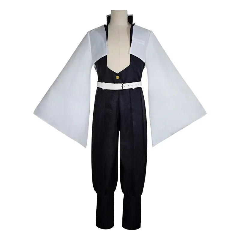 Аниме Demon Slayer Косплей Костюм Shinazugawa Sanemi Wind Hashira наряд наклейки на парик Kimetsu No Yaiba Swordsmith Village Arc