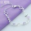 925 Sterling Silver Heart Purple Zircon Bracelet For Women Jewelry Engagement Party Christmas Gift