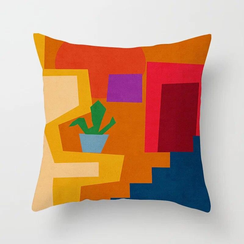 45x45 см наволочка с абстрактным геометрическим рисунком Art Color Block, современный уличный стиль, хиппи, домашний декор, чехол для подушки на диван, стул