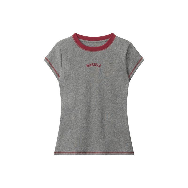 DICFY Women's Fashion Short Sleeve O-Neck Casual Blouses & Shirts