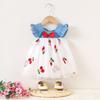 Baby Girl Dress Summer Cherry Mesh Girl's Dress Cute Beach Baby Dress Baby Girl Clothes
