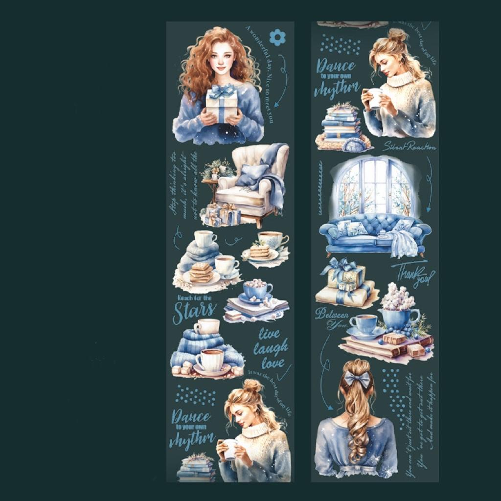 1 шт., декоративные клейкие ленты «сделай сам», японские ленты «Время чтения», васи, маскировочные ленты, наклейки, канцелярские принадлежности