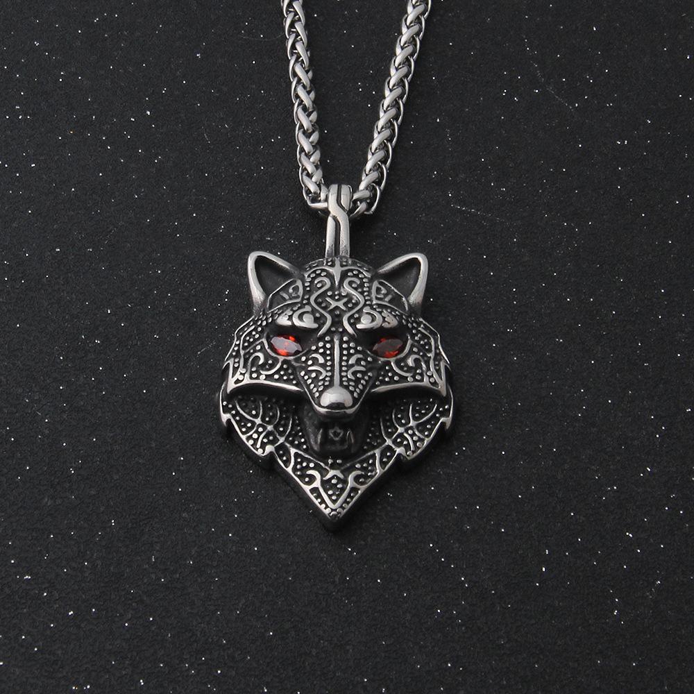 Punk Stainless Steel New Wolf Pendant Necklace Viking Men Celt Charm Fashion Jewelry Boys Gift