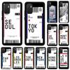 Черный чехол для телефона Xiaomi Redmi Note 11 9 10 Pro Max 5G 8T 9T 9s 7 9C 7a 9A 8 8A с надписью Travel Ticket Label Paris Seoul Toronto Cover