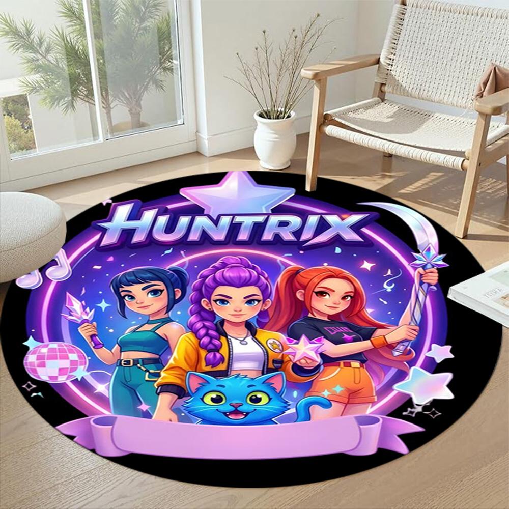 K-pop Round Floor Mat Design for Outdoor Study room Game Room Decorate room Anti-slip Round Rug Decorate Offices