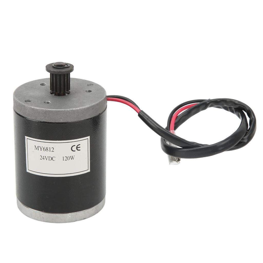 Brushed DC Motor 120W Strong Aluminum Alloy Low Noise Pure Copper Coil 24VDC Motor with Belt Controller for Bike