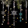 15Pcs Acrylic Snowflake Ornaments Snowflake And Ice Crystal Hanging Decor for Christmas Tree Transparent Winter-Themed Craft Party Favor