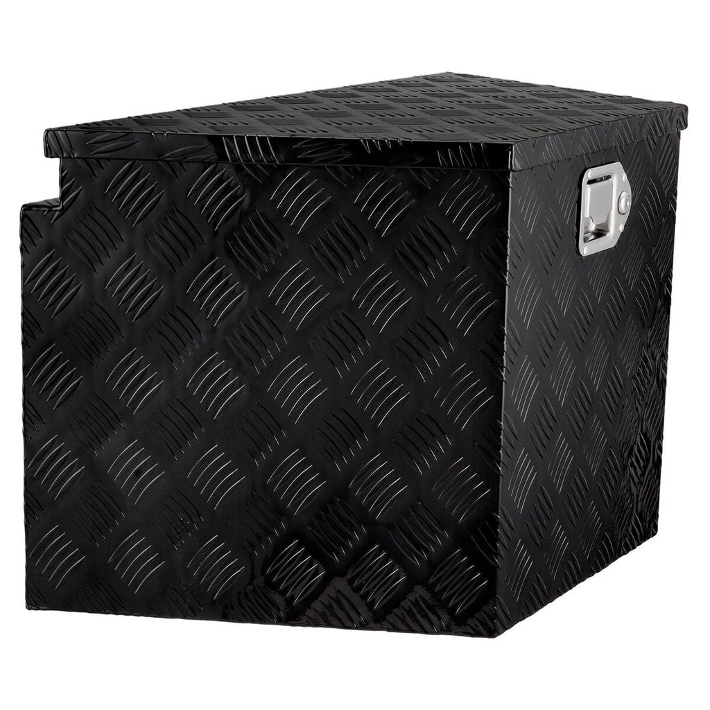 Trailer Tongue Box, Aluminum Alloy Diamond Plate Tongue Box Tool Chest, Heavy Duty Trailer Box Storage with Lock and Keys, Utility Trailer Tongue Box
