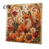 Relaxing Stress Relief Hobbies Autumn Faux Pearl Painting Kit, Fall Theme Art DIY Kit for Handmade Thanksgiving Presents Adults, Fox Pumpkin 3D Craft
