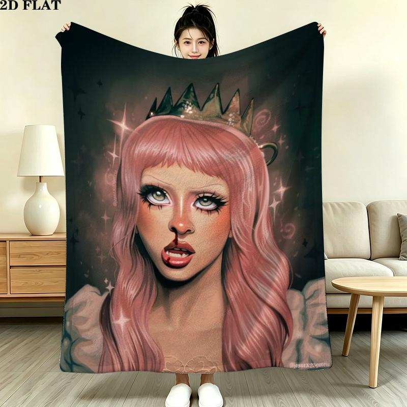 Melanie Martinez Print Flannel Blanket, High quality Comfortable for All Seasons, Home Decor, Warmth and Comfort, Perfect for Christmas Gifts