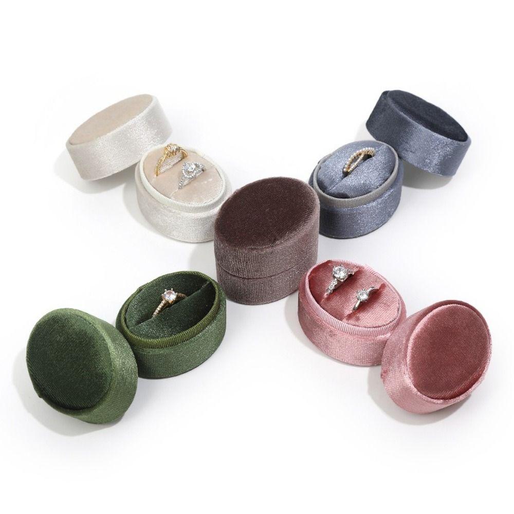 Single Oval Ring Box Velvet Material Jewelry Box New Velvet Ring Box