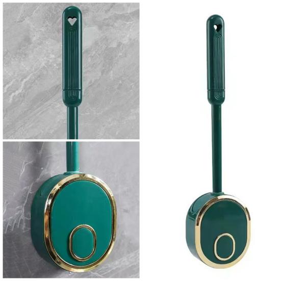 Силиконовый набор туалетных щеток с L-образной головкой, настенный держатель, длинная нескользящая ручка, дизайн без мертвых углов, средство для чистки ванной комнаты