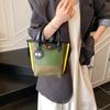 Niche Contrasting Color Bag Women's 2026 New Versatile Fashion Messenger Bag High-texture Portable Bucket Bag