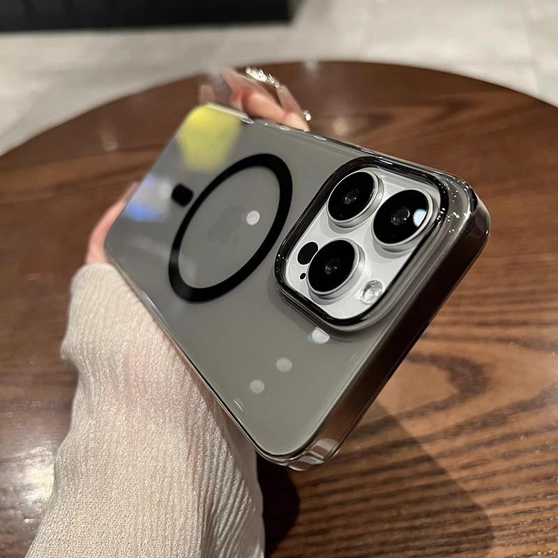 Подходит для IPhone16Promax Прозрачный ПК Чехол для телефона, Apple 15 Магнитный Большое отверстие 14 Противоударный Полная защита Защитный чехол