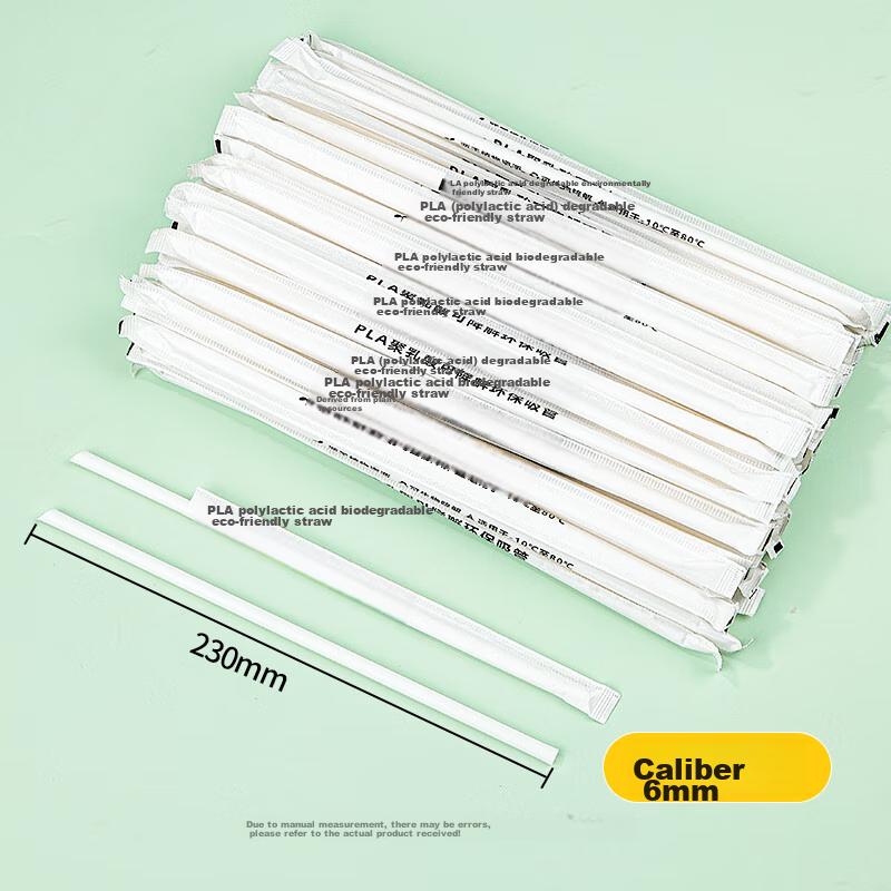 SHUANG YU Disposable PLA Biodegradable Straws, 100 Pieces, Suitable for Pregnant Women And Children, for Juice, Drinks And Milk Tea
