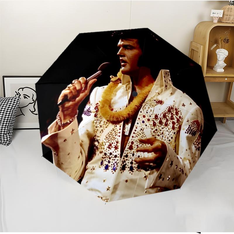 Elvis Fashionable Automatic Opening/Closing Folding Umbrella. Portable and Foldable, Ideal for Gift, Travel, and Daily Use.