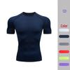 Мужские компрессионные тайтсы с коротким рукавом для бега, фитнеса, баскетбола и футбола - Базовый слой для занятий спортом на открытом воздухе